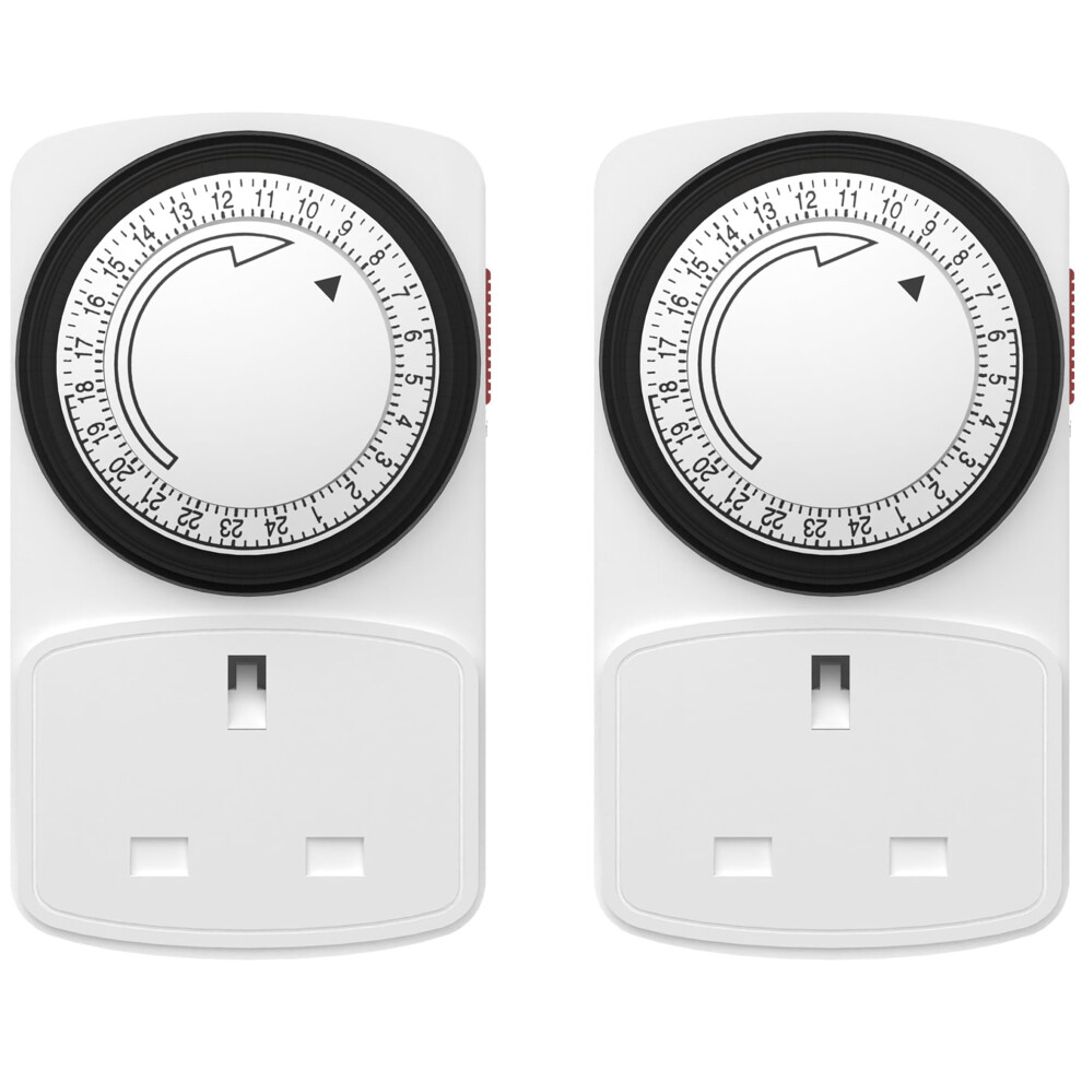 Hbn Plug Timer Socket Uk,Programmable Segment Plug Timer, For Home Security Light Socket,Lamp(15Min,2Pack) 5051221769349