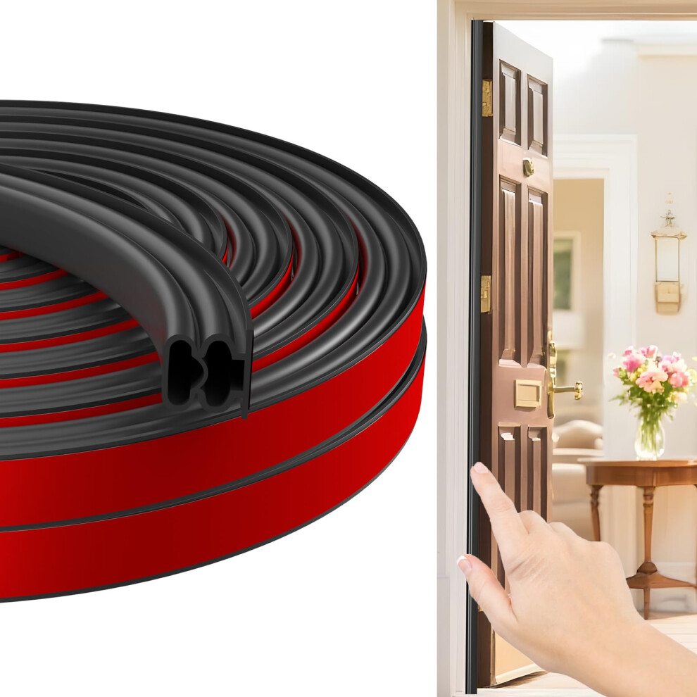 Jobon Draft Excluder For Doors - Upgraded Thickened Rubber Weather Stripping Door Seal Strip For 5-10Mm Large Gap, Self-Adhesive Soundproofing 5051221769721