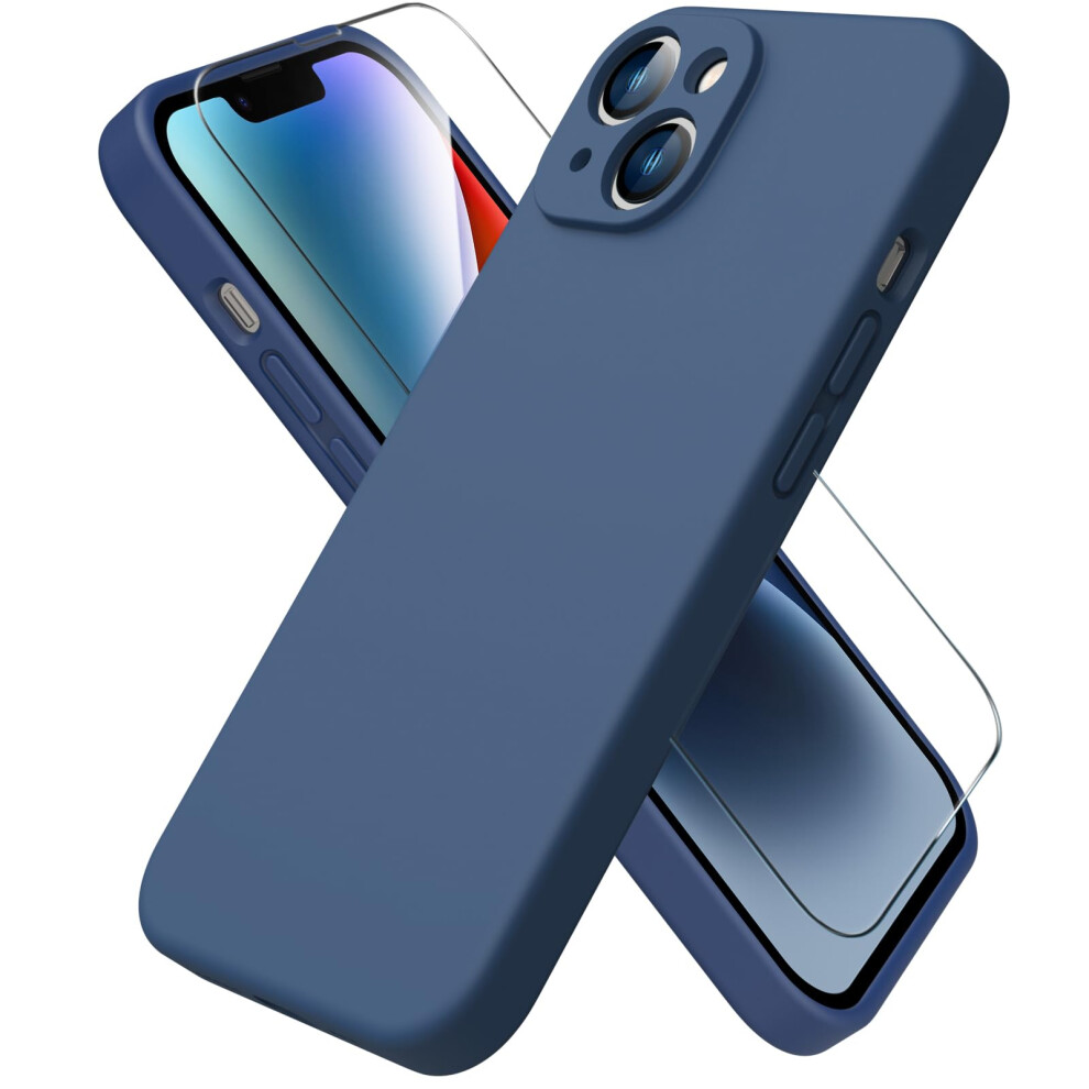 Acronix Compatible With Iphone 14 Case 6.1",With 1 X Screen Protector, Silky-Soft Touch Liquid Silicone Shockproof Rubber Cases Comprehensive 5051221775531