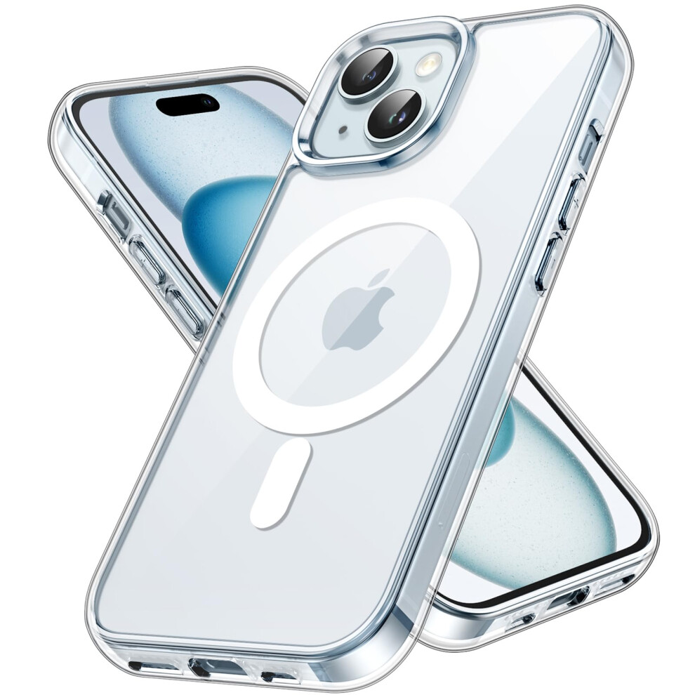 Jetech Magnetic Case For Iphone 15 Plus 6.7-Inch Compatible With Magsafe Wireless Charging, Shockproof Phone Bumper Cover, Anti-Scratch Clear Back 5051221776903