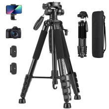 JOILCAN 74"/188cm Camera Tripod, Aluminum Outdoor Lightweight Camera Tripod Stand for DSLR/Canon/Nikon/Video Photography, Compact Travel Tripods with