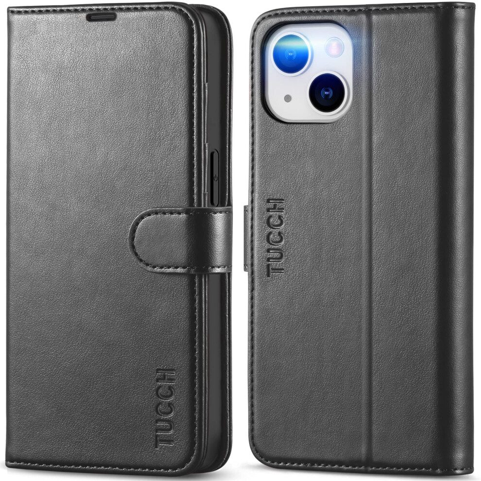 Tucch Case For Iphone 14 (6.1") 2022 5G, Pu Leather Wallet Magnetic Protective Flip Folio Case Cover With[Rfid Blocking]Credit Card Slot[Viewing 5051222423882