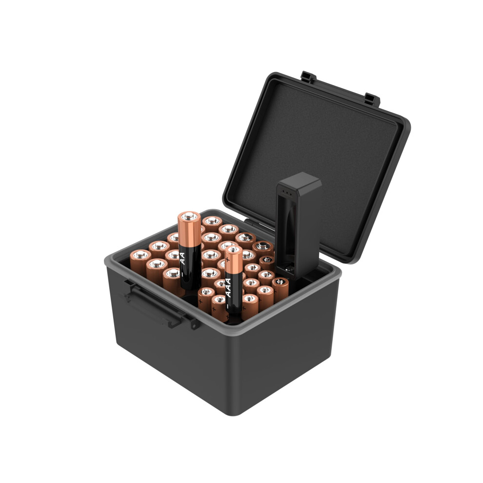 Jjc Aaa Aa Battery Organiser Storage Case With Battery Tester, Water-Resistant Hard Holder Batteries Organizer With Detachable Battery Checker Holds 5051221775555