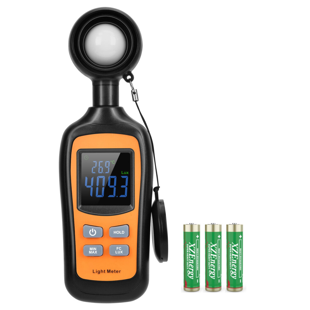 Digital Meter,V?Resourcing Handheld Illuminance Meter With Ambient Temperature Measurer,Range Up To 200,000 Lux Luxmeter With 4 Digit Color Lcd Light 5051222424704