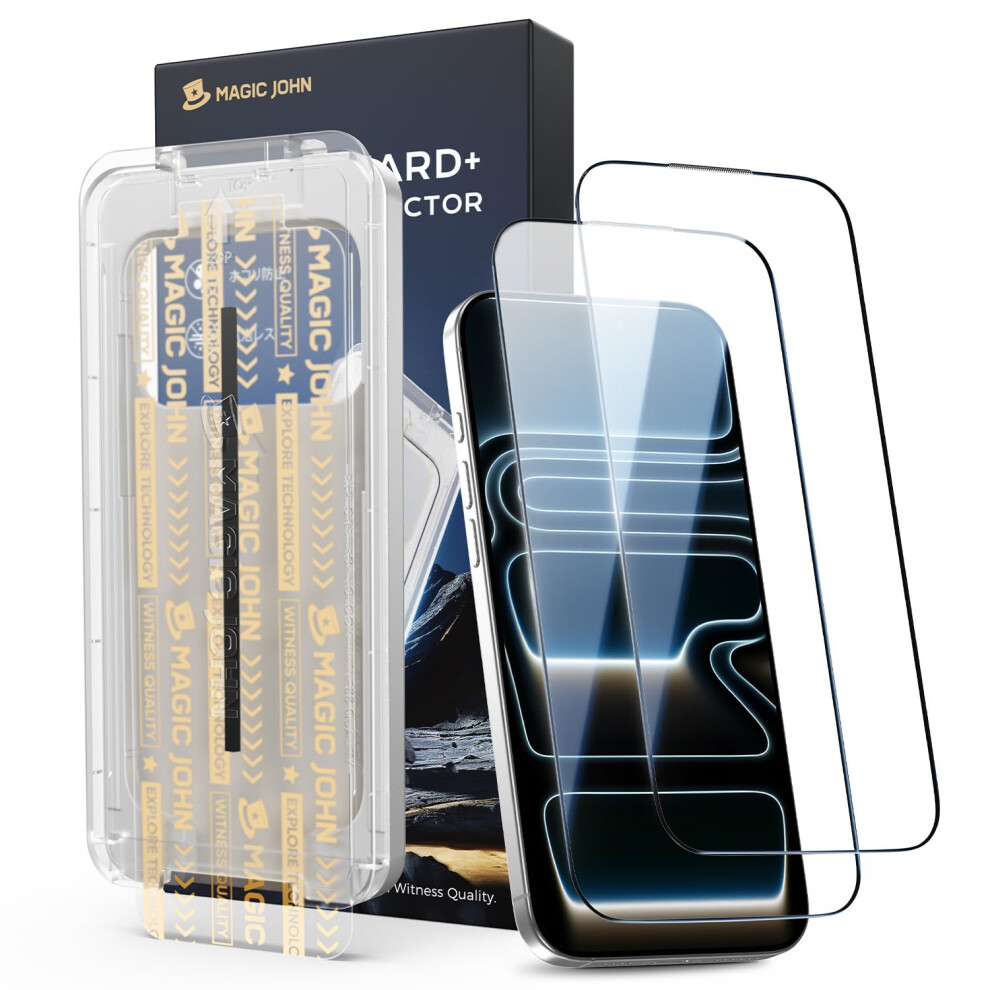 Magic John 3Rd Gen Upgraded For Iphone 17 Pro Screen Protector 6.3 Inch, Hd Clear, Shatterproof Tempered Film, Auto Dust-Elimination, Bubble Free, 5051221775616