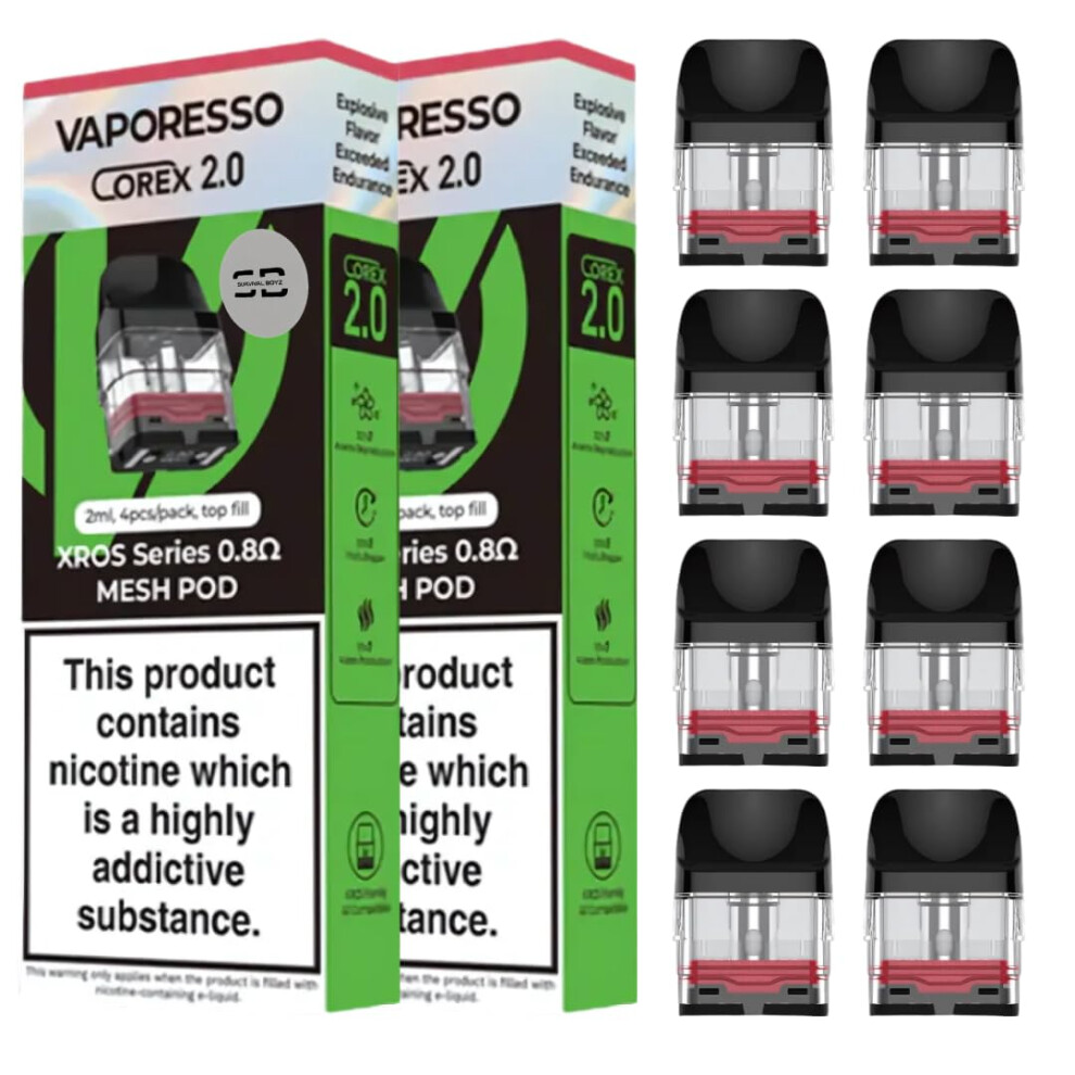 Survival Boyz Vaporesso Xros Pods (0.8) - 2 X 4 Pack Available In 0.4,0.6,0.8,1.0,1.2? Compatible With Vaporesso Xros Range Only - No Nicotine