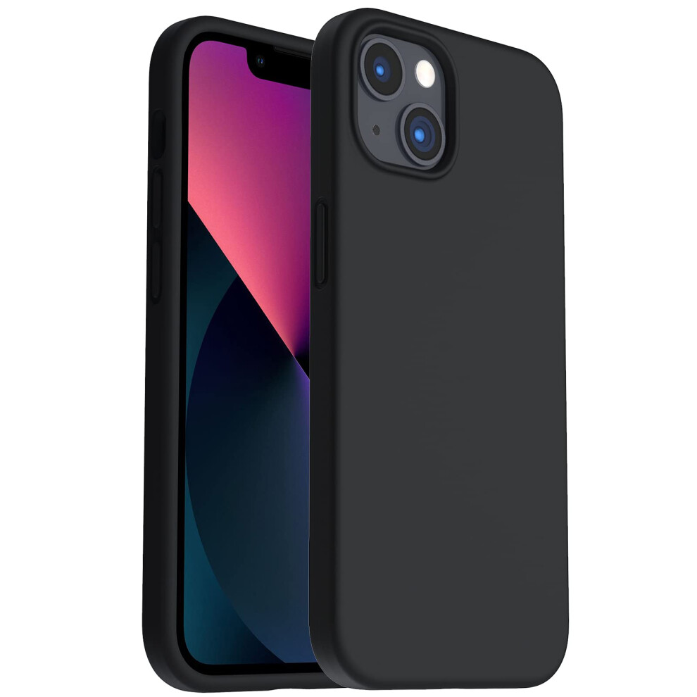 Ornarto Shockproof Liquid Silicone Designed For Iphone 13 Case Gel Rubber Full Body Protection Anti-Shock Cover Case Drop Protection 6.1Inch- Black 5051221782522