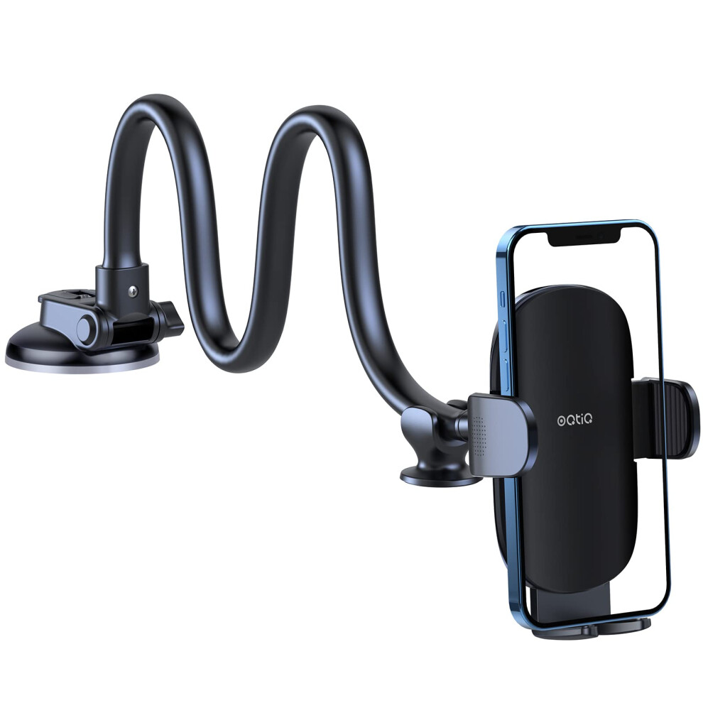 Oqtiq 13" Gooseneck Car Phone Mount, Windshield & Dashboard 360?Mobile Holder With Strong Suction Cup, Anti-Shake Stabilizer, One-Button Release ? 5051222411261