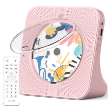 Greadio Portable CD Player with Bluetooth 5.0, Desktop CD Players for Home, CD Music Player with Speakers, Remote Control, Dust Cover, FM Radio, LCD