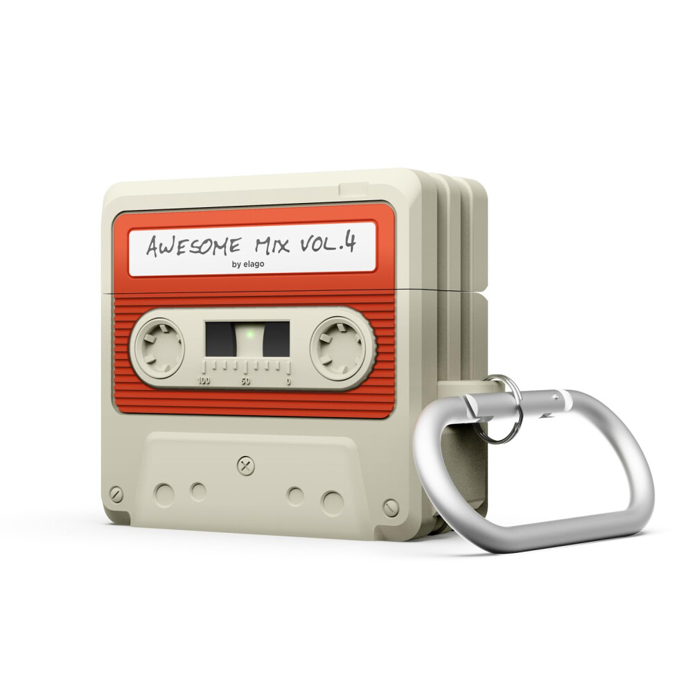 Elago Cassette Tape Case Compatible With Airpods 4Th Generation Case - Compatible With Airpods 4 Case, Carabiner Included, Supports Wireless Charging, 5051222412824