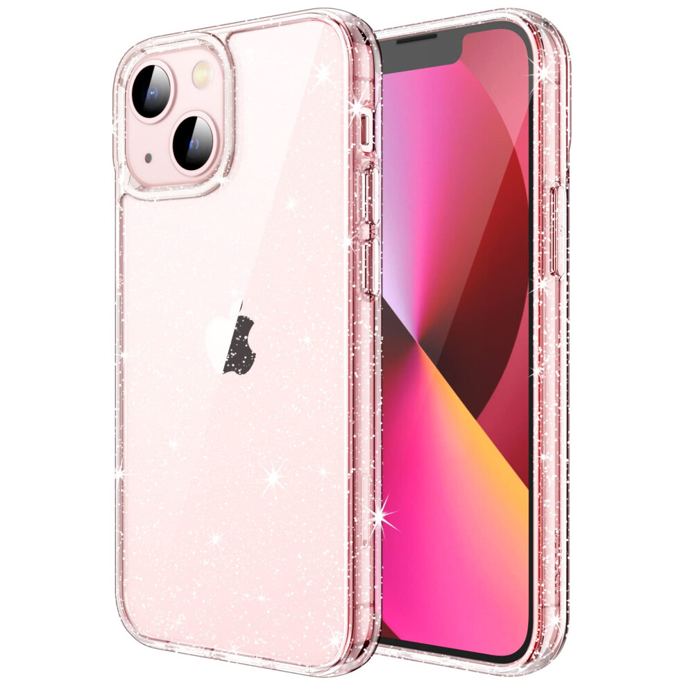 Jetech Glitter Case For Iphone 13 6.1-Inch, Bling Sparkle Shockproof Phone Bumper Cover, Cute Sparkly For Women And Girls (Clear) 5051221779232