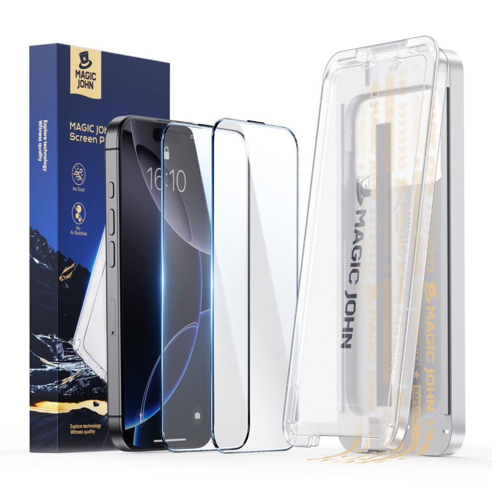 Magic John 3Rd Gen Upgraded For Iphone 16 Pro Max Screen Protector 6.9 Inch, Hd Clear, Shatterproof Tempered Film, Auto Dust-Elimination, Bubble Free, 5051222414323