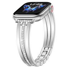 V-MORO Slim Straps Women Compatible with Apple Watch Straps 38mm 40mm 41mm 42mm 44mm 45mm 49mm 46mm Thin Metal Strap Bling Diamond for iWatch Series