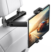 TECKNET Car Tablet Holder, iPad Holder for Car Stretchable iPad Holder Back Seat for Kids 360? Rotating Compatible with iPad Pro Air Mini, iPhone,