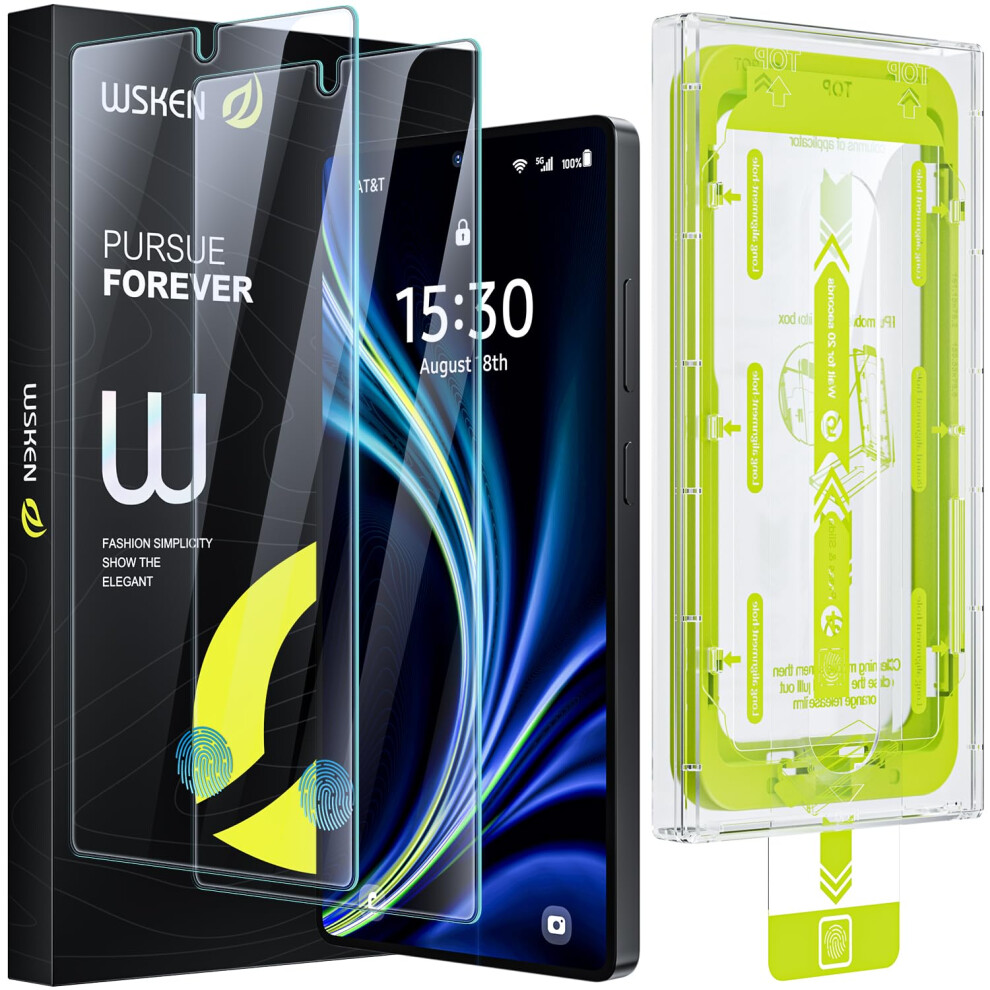 Wsken For Samsung Galaxy S25/S24 Screen Protector - [Fingerprint Unlock Support] [Auto Dust Remove]Full Screen Hd Tempered Glass Bubble 5051222427712