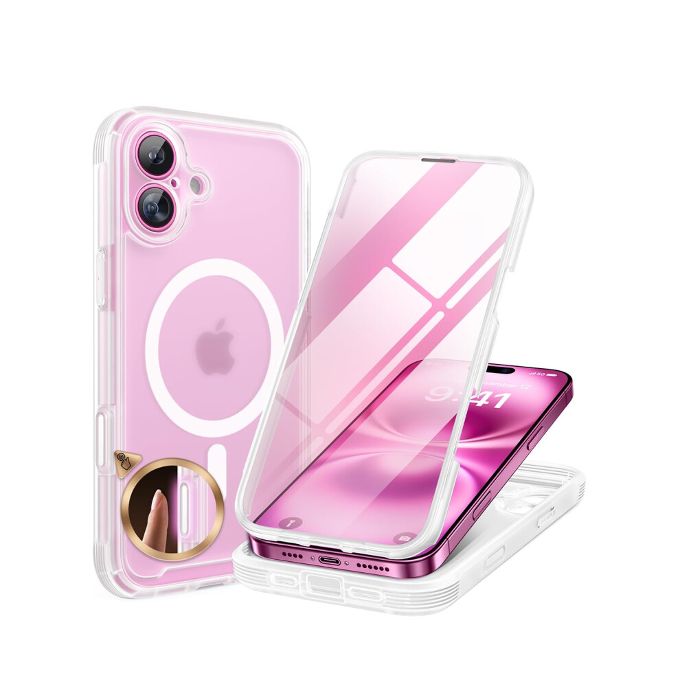 Miracase Magnetic Case For Iphone 16 Case 6.1", [Built-In 9H Tempered Glass Screen Protector + Camera Control Capture Button] Full Body Bumper Case 5051222426111
