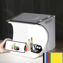 Mini Photo Studio Light box, PULUZ Portable Folding Photography Lighting Tent Kit with 5500K LED Lights 6 Color Backdrops for Small Items Products