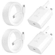 USB C Charger for iPhone 17 16 15 Charger 45W Fast Charger USB C Plug and Cables 3M, 2Pack Type C UK Wall Phone Power Adapter USBC Lead for iPhone 17