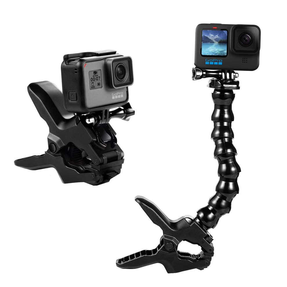 Suptig Jaws Flex Clam Mount Gooseneck For Gopro Hero 13, 12, 11, 10, 9, 8, 7, 6, 5, 4, 3, Hero Session, Dji Action, Insta 360, More Action Cam. 5051221787886