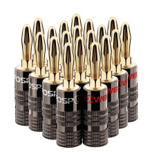 FosPower Banana Plugs 10 Pairs / 20 pcs, Closed Screw 24K Gold Plated Speaker Plug Connectors for Speaker Wire, Wall Plate, Home Theater, Audio/Video