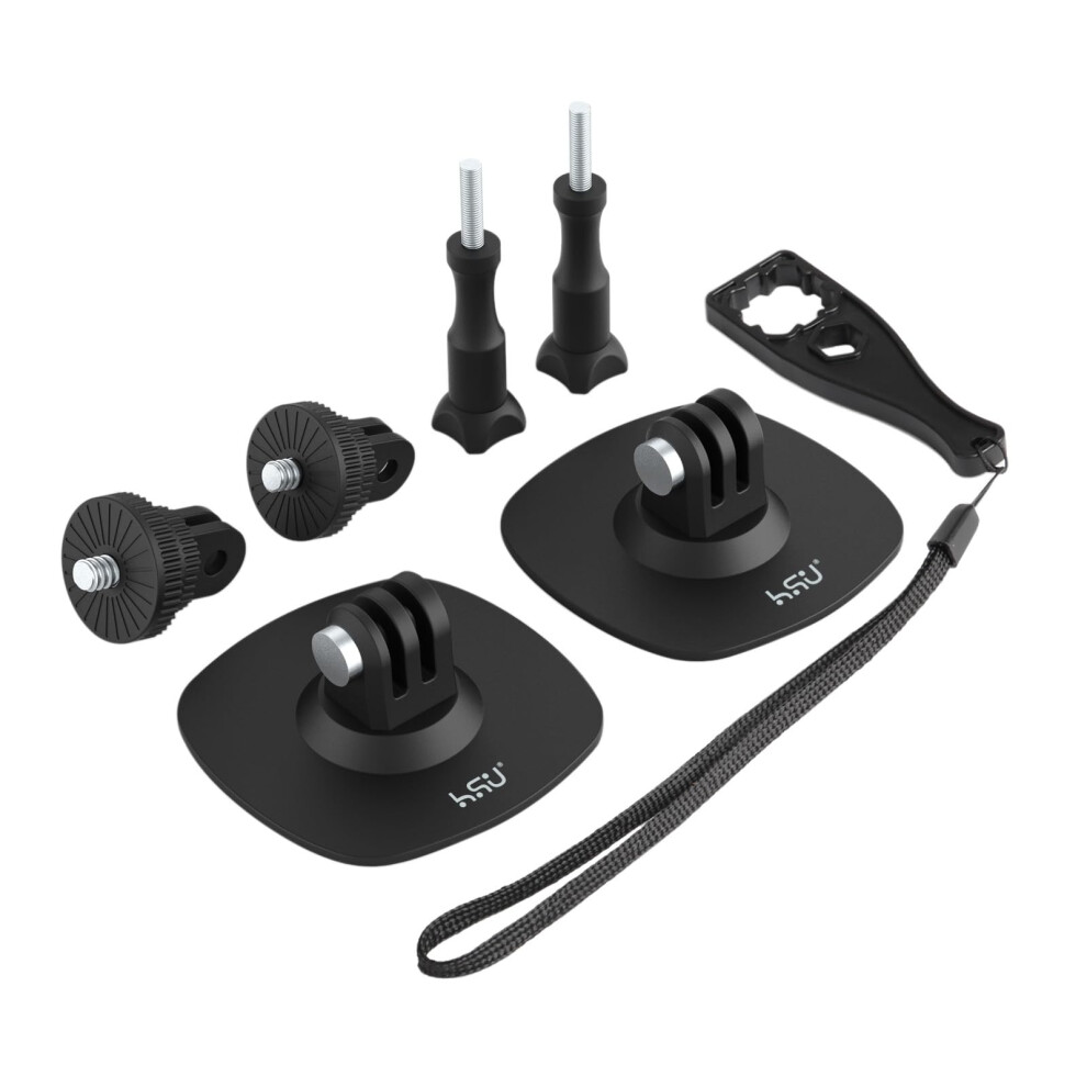 Hsu Adhesive Mount For Gopro, Flexible Helmet Mounts For Insta360, Stick Accessories Kit For Action Cameras(6 In 1) 5051122431611