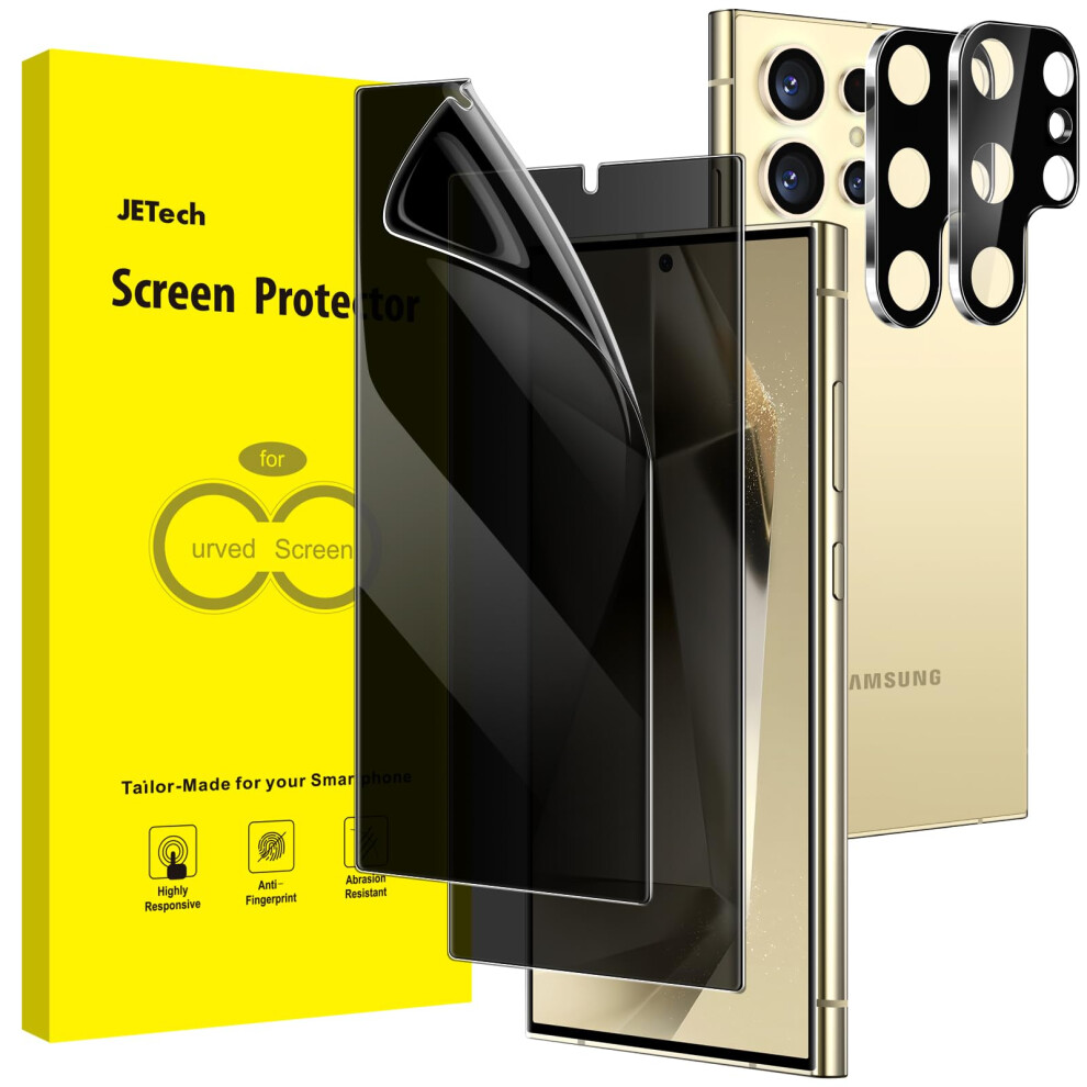 Jetech Privacy Screen Protector For Samsung Galaxy S24 Ultra 5G 6.8-Inch With Camera Lens Protector, Anti-Spy Flexible Tpu Film, Fingerprint Unlock 5051221788302