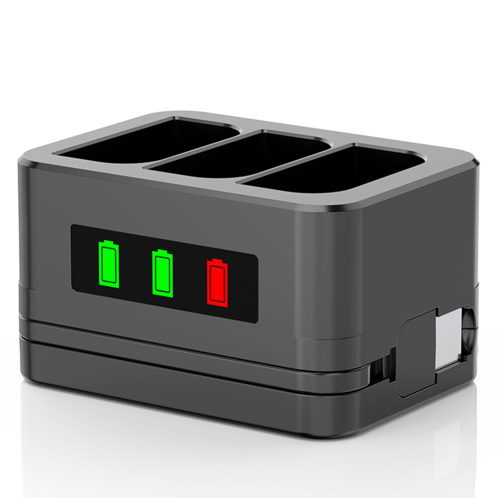 3-Slot Ring Battery Charger/Charging Dock/Charging Station With Led Display,Compatible With Video Doorbell 2/3/4/3Plus/Spotlight Cam/Peephole Cam, 5051222430026