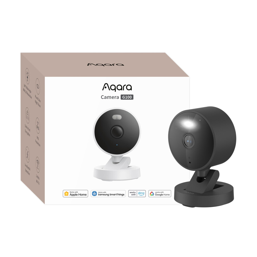 Aqara G100, 2K Indoor/Outdoor Security Camera, Homekit Secure Video, 2-Way Audio, Spotlight Color/Ir Night Vision, Ai Detection, 140? Fov, Wi-Fi 6, 5051222435441