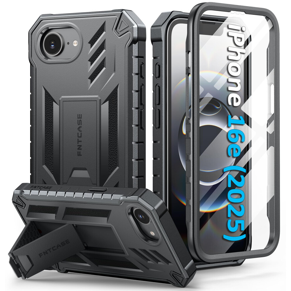 Fntcase For Iphone 16E 2025 Case: For Iphone 16E Military Grade Drop Proof Protection Mobile Cover With Kickstand | Matte Textured Rugged Shockproof 5051222430606