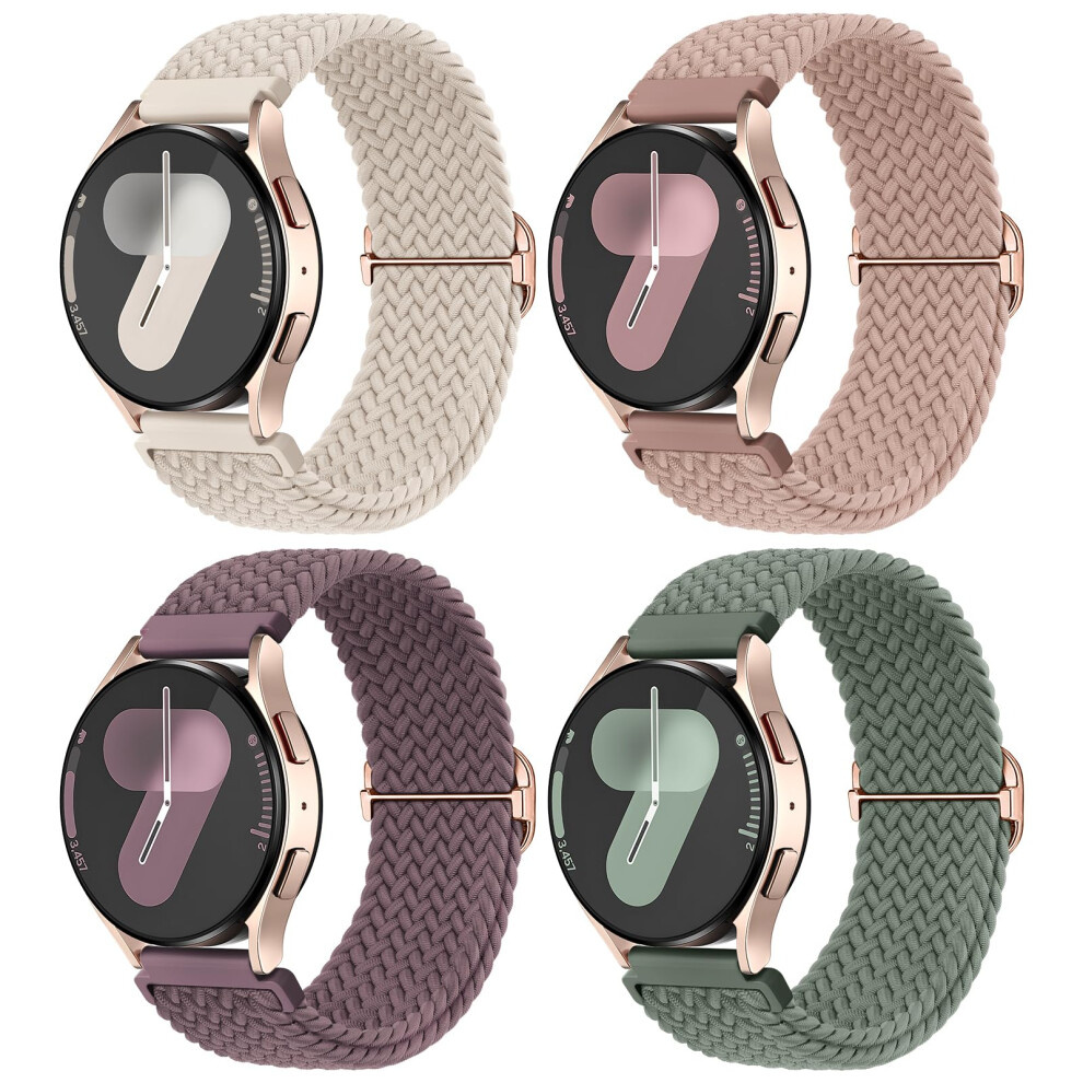 Photos - Watch Strap Joehwerr 4 Pack Braided Straps Compatible with Samsung Galaxy Watch 7 6 5 4 FE Strap, 40mm 44mm 45mm/Watch 6 4 Classic 4 42m