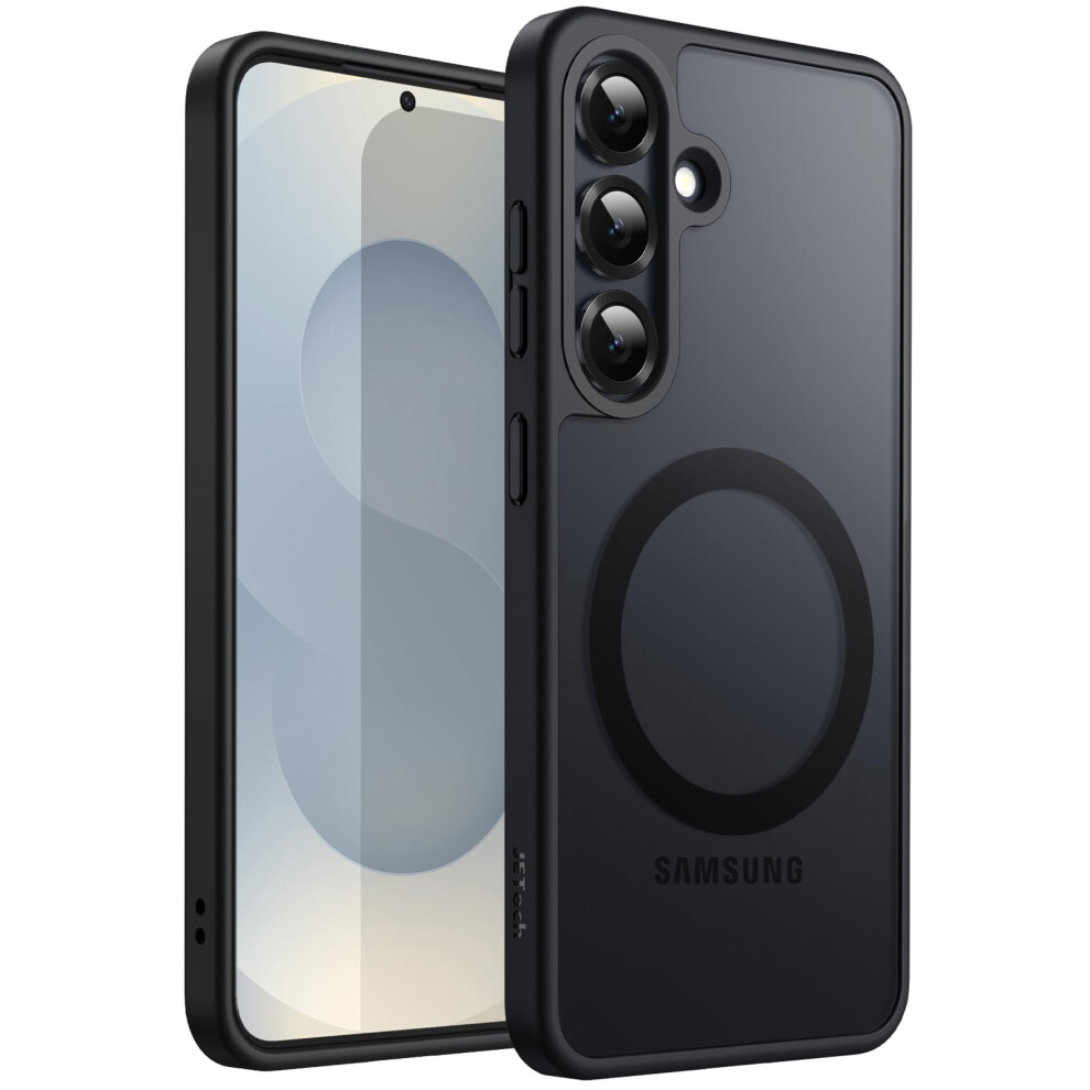 Jetech Magnetic Case For Samsung Galaxy S25+ / S25 Plus 5G, Compatible With Magsafe, Translucent Matte Back Shockproof Phone Cover (Black) Black 5051221789828