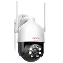 DEKCO 2K Security Camera Outdoor with Motion Tracking, Pan-Tilt 360? View, CCTV Camera, Sound-Lights Alarm, Home WiFi Camera, Color Night Vision
