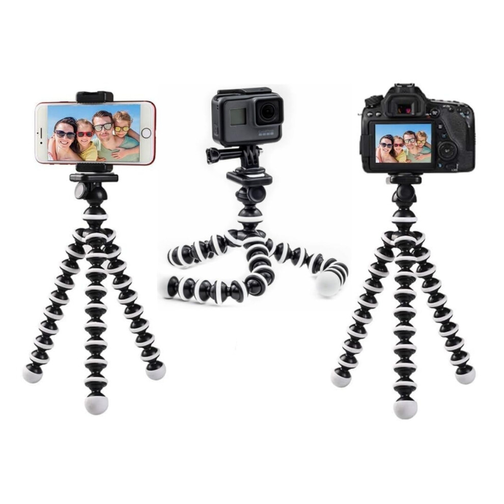 Micros2u Octopus Flexible Robust Gorilla Tripod For Gopro, Action Cams, Camera, Phone, Iphone. Landscape/Portrait Modes 5051222424667