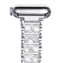 NewWays Compatible with Apple Watch Strap 38mm 40mm 41mm 42mm(Series 11/10),Women Sparkling Bling Stainless Steel Link Bracelet Replacement Band for