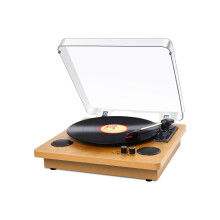 Record Player, Bluetooth Portable Vinyl Turntable Digital Encoder Built-in Stereo Speaker and Belt Drive,Aux-In,RCA Output,3 speed 33/45/78 RPM -