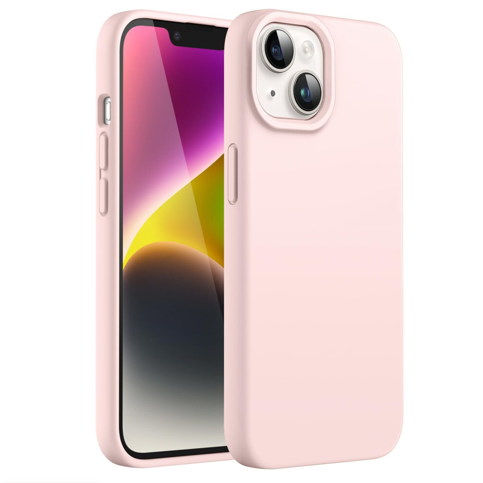 Jetech Silicone Case For Iphone 14 6.1-Inch, Silky-Soft Touch Full-Body Protective Phone Case, Shockproof Cover With Microfiber Lining (Pink) Pink 5051221794297