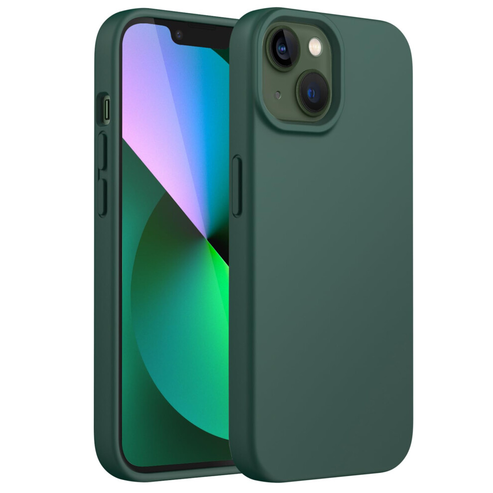 Jetech Silicone Case For Iphone 13 6.1-Inch, Silky-Soft Touch Full-Body Protective Case, Shockproof Cover With Microfiber Lining (Midnight ) Green 5051221793207