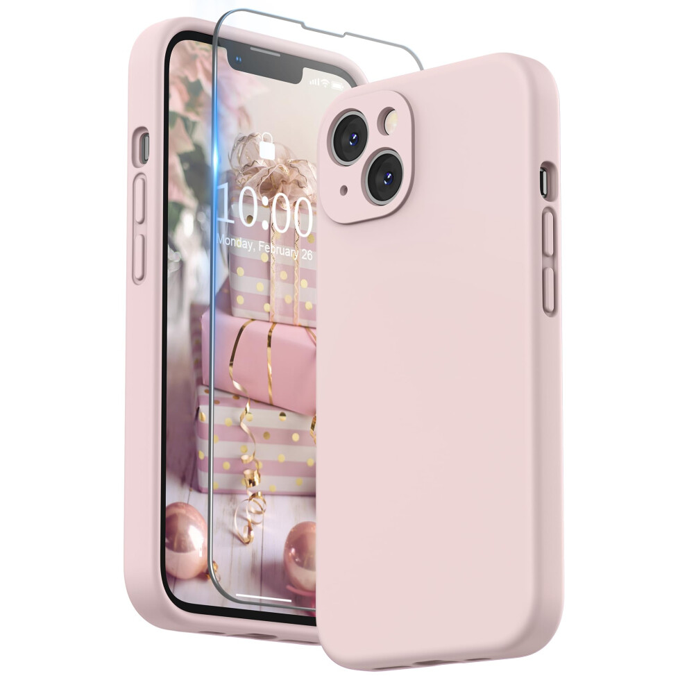 Surphy Compatible With Iphone 13 Case With Screen Protector, Liquid Silicone Protection For Each Lens Shockproof Thickened Rubber Cover For Iphone 13 5051221793498