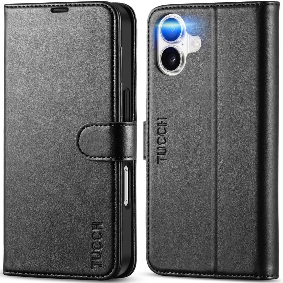 Tucch Case For Iphone 16 (6.1") 2024 5G, Pu Leather Wallet Magnetic Protective Flip Folio Foldable Cover With[Rfid Blocking] Card Slots[Viewing 5051221790664