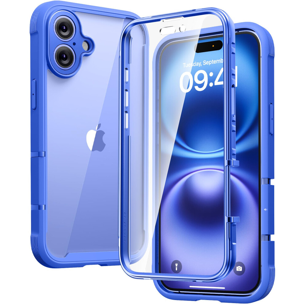 Diaclara Designed For Iphone 16 Case, Full Body Rugged Case With Built-In Touch Sensitive Anti-Scratch Screen Protector, Upgraded [Full Camera 5051222424186