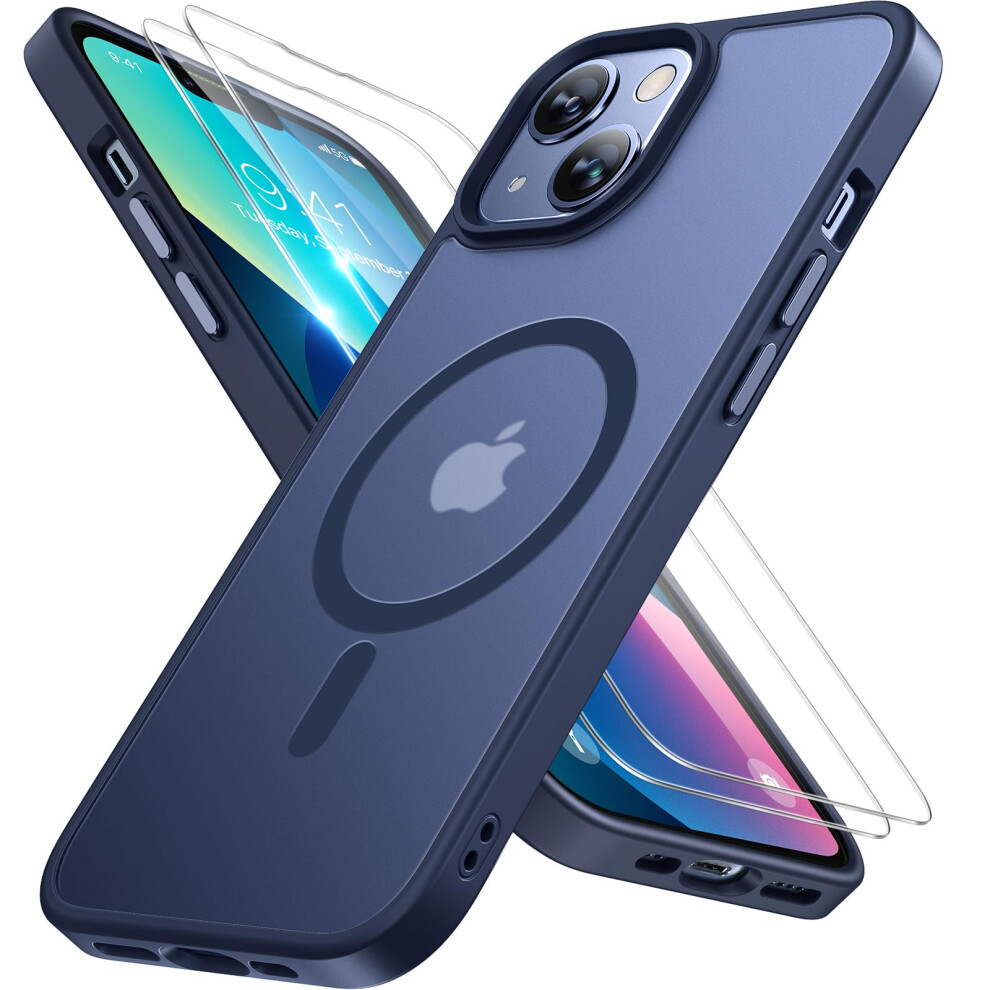 Miracase For Iphone 13 Case For Magsafe [With 2X Screen Protectors] [Top Military-Grade Protection] Anti-Fingerprint, Translucent Matte Shockproof 5051221791852