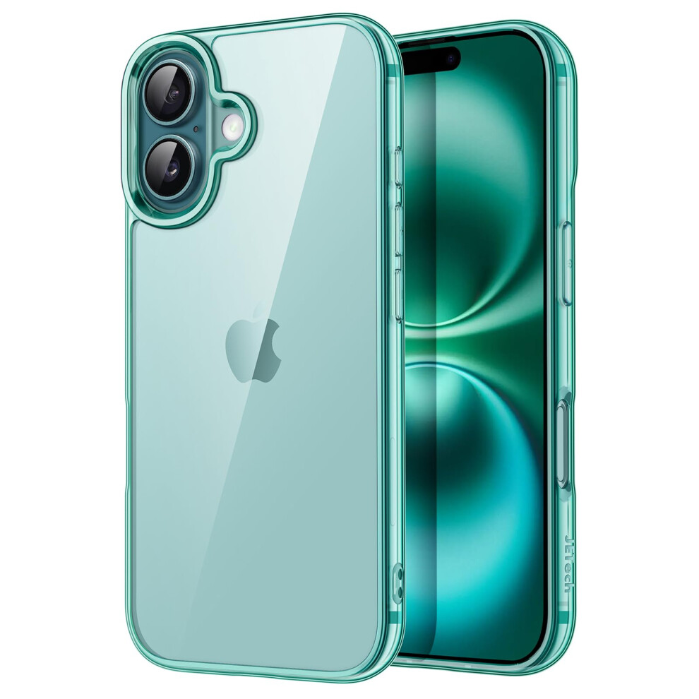 Jetech Case For Iphone 16 6.1-Inch, Non-Yellowing Shockproof Phone Bumper Cover, Anti-Scratch Clear Back (Teal) Blue 5051221790947