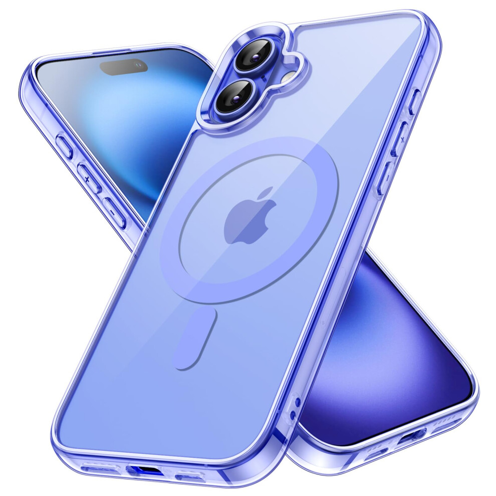 Jetech Magnetic Case For Iphone 16 6.1-Inch Compatible With Magsafe, Shockproof Phone Bumper Cover, Anti-Scratch Clear Back (Ultramarine) 5051221792606