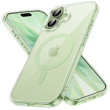 JETech Magnetic Case for iPhone 17 6.3-Inch Compatible with MagSafe, Shockproof Phone Bumper Cover, Anti-Scratch Clear Back (Sage)