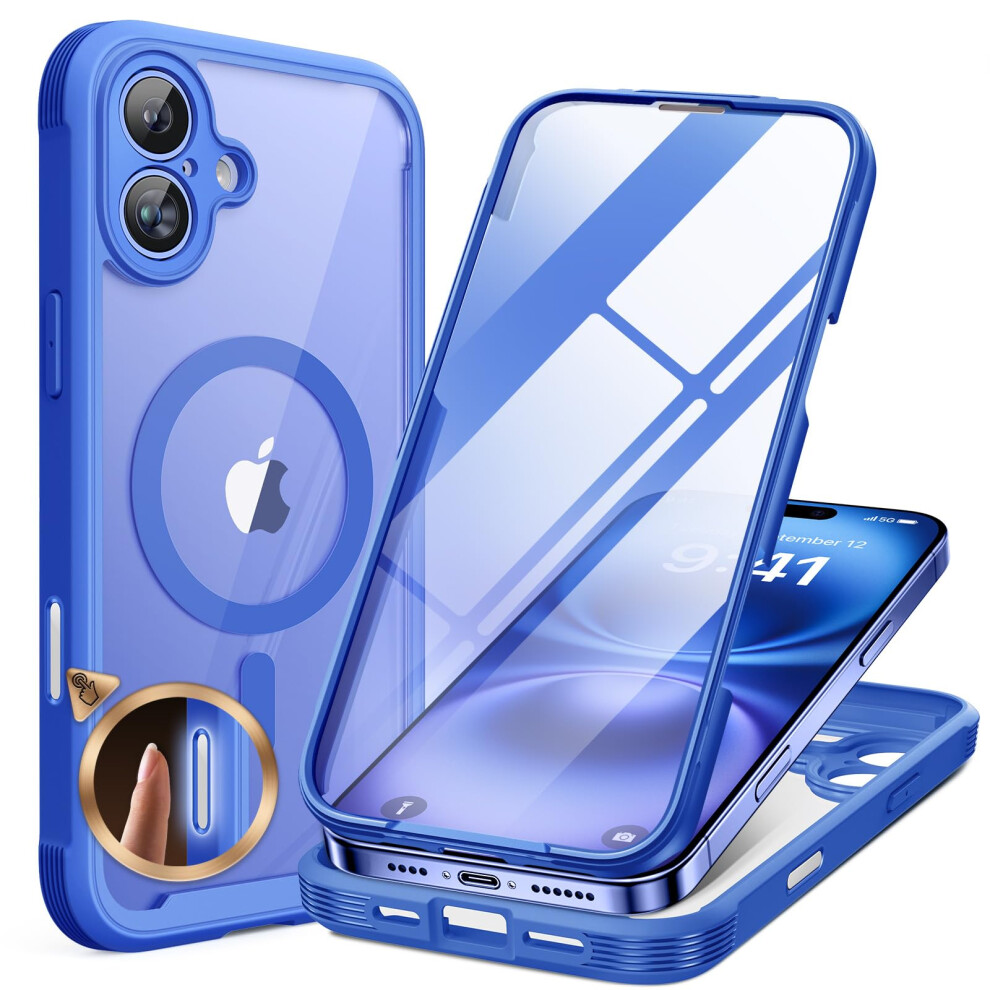 Miracase Magnetic Case For Iphone 16 Case 6.1-Inch, [Built-In 9H Tempered Glass Screen Protector + Camera Control Capture Button] Full Body Bumper 5051221793641