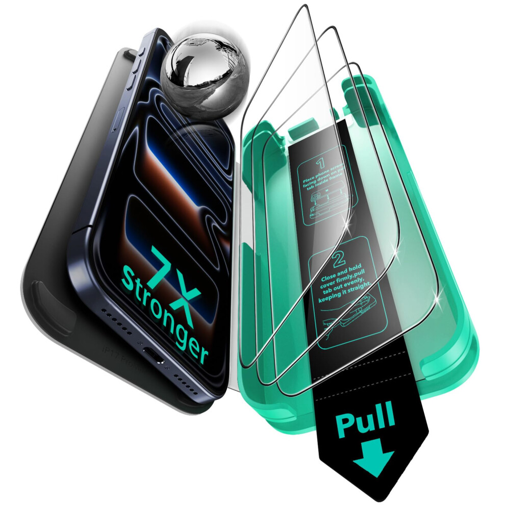 Esr 3 Pack 9H+ Glass For Iphone 17 Pro Max Screen Protector, [Military-Grade Shatterproof & Highly Durable] Armorite Ultra-Tough Tempered Glass With 5051222432884