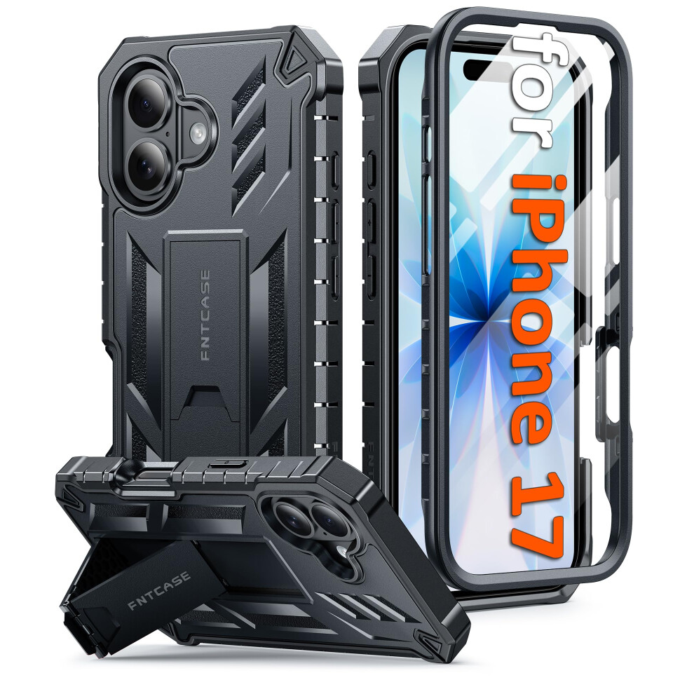 Fntcase For Iphone 17 Phone Case: Military Grade Drop Proof Protection Mobile Cover With Kickstand | Matte Textured Rugged Shockproof Tpu | Protective 5051222433577