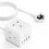 3M Extension Lead with 4 USB, 3 Way Multi Plug Extension Socket with 2 USB A 2 USB C, Desktop Power Extension Cable for Home Office 1