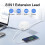 3M Extension Lead with 4 USB, 3 Way Multi Plug Extension Socket with 2 USB A 2 USB C, Desktop Power Extension Cable for Home Office 2