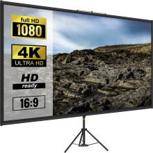 VEVOR Tripod Projector Screen with Stand 70 inch 16:9 4K HD Projection Screen Stand Wrinkle-Free Height Adjustable Portable Screen for Projector